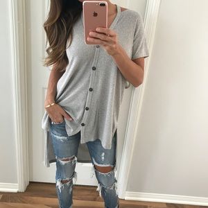 Final1 • H.Grey Ribbed Button Down